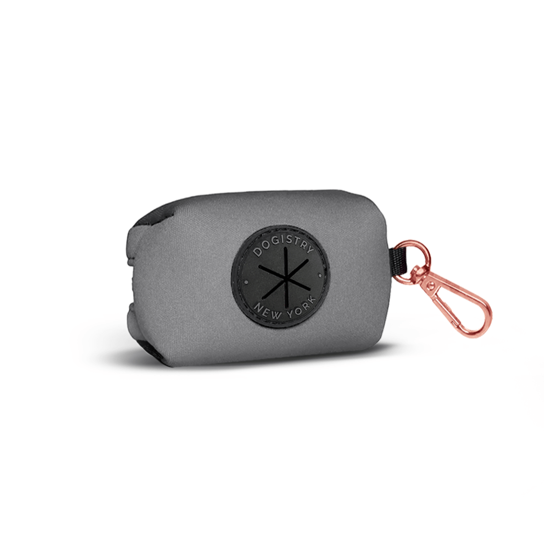 Steel Stylish Dog Waste Bag Holder with Rose Gold Clasp Dogistry