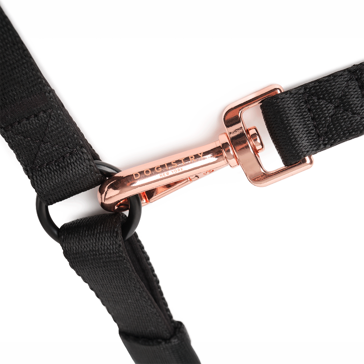 Metro Hands Free Leash - Black / Shiny Rose Gold