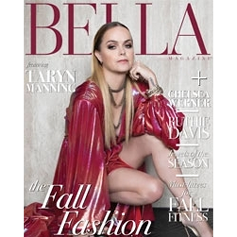 Bella Magazine cover featuring Taryn Manning, emphasizing the brand's connection to fashion and celebrity culture.